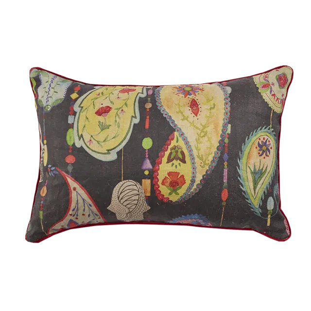 Cushion BOHO CHIC - Black, 60x40 cms