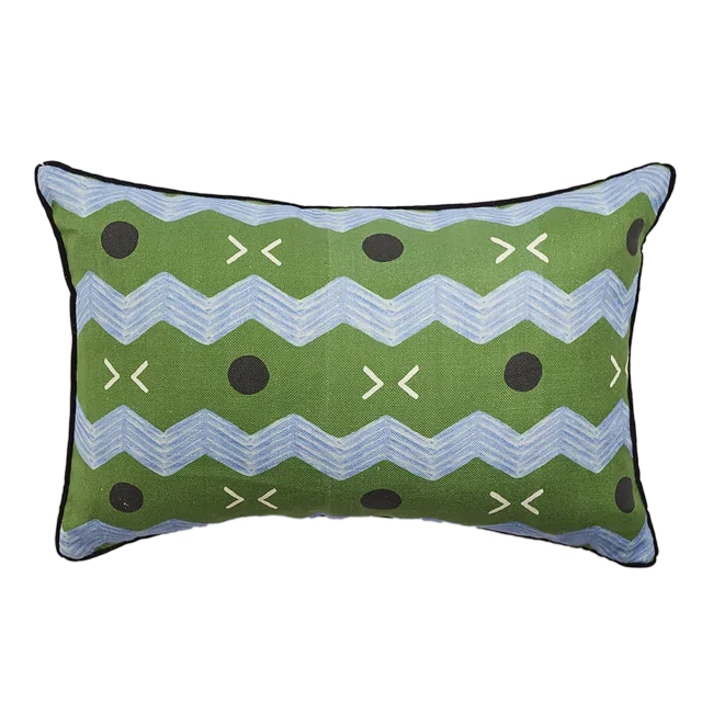 Cushion ZIG&ZAG - Emerald, 60x40 cms