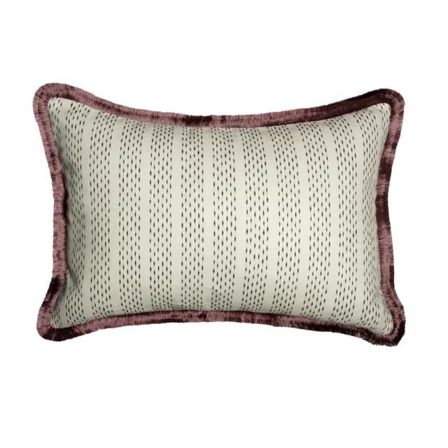 Cushion Ikat Stripe - Noir, 60x40 cms
