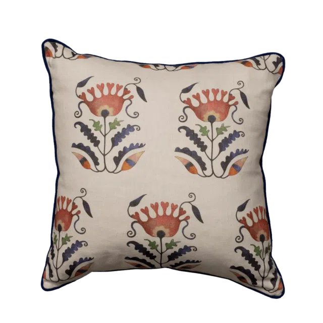 Cushion SUZANI FLOWER - Blue, 55x55 cms