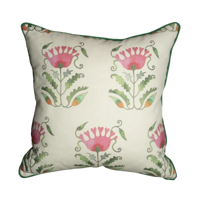 Cushion SUZANI FLOWER - Green, 55x55 cms
